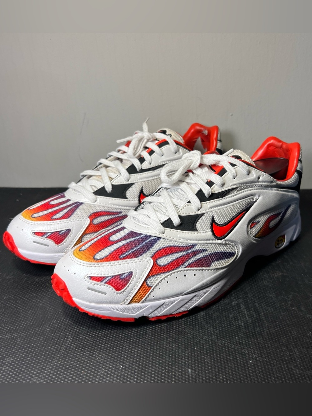 Supreme Nike Zoom Streak Spectrum Plus Habanero Red White Mens Size 10.5 Flames